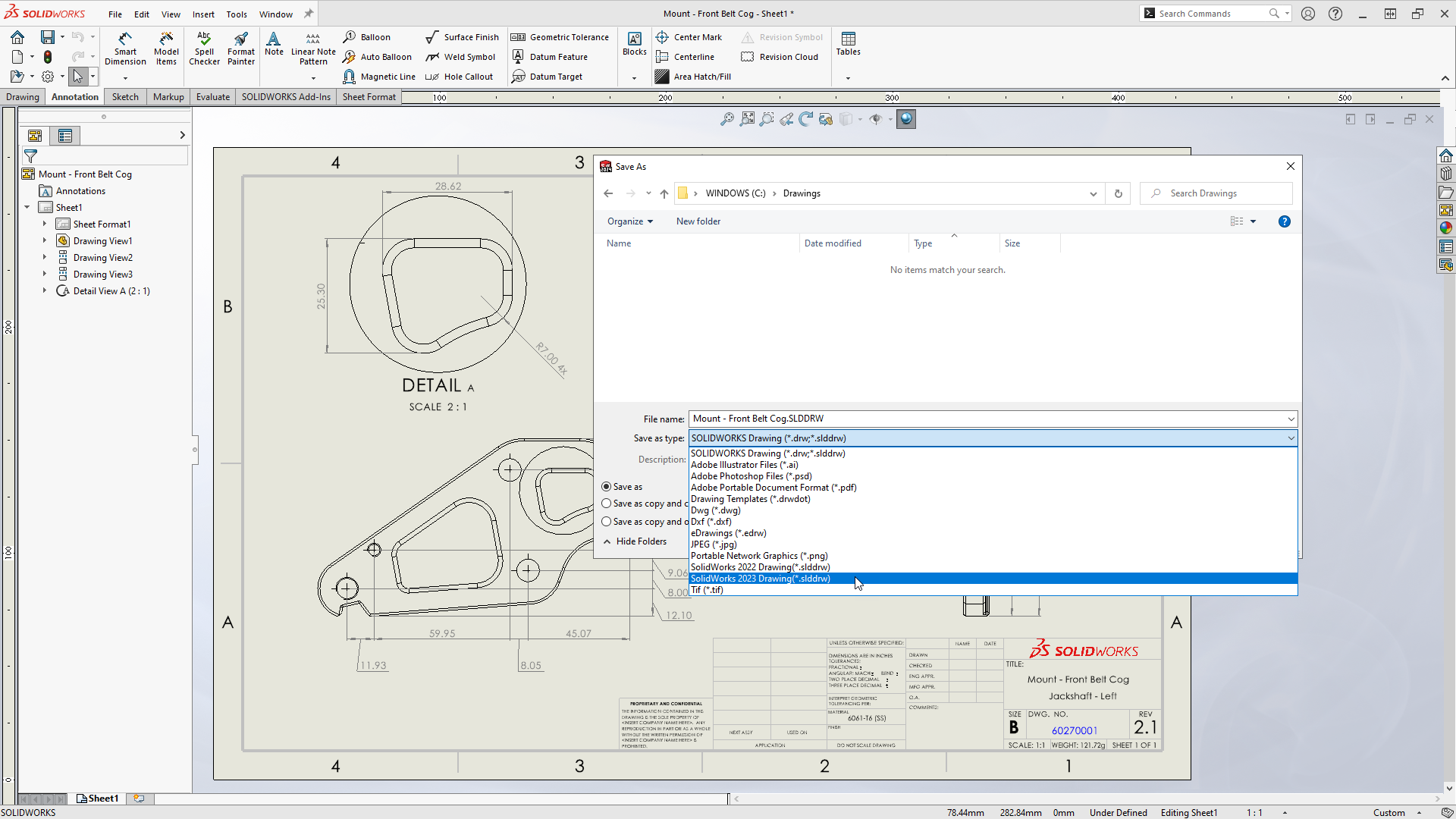solidworks工程图右侧视图没有了